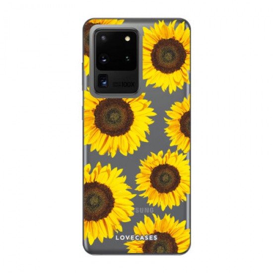LoveCases Samsung Galaxy S20 Ultra Sunflower Clear Phone Case