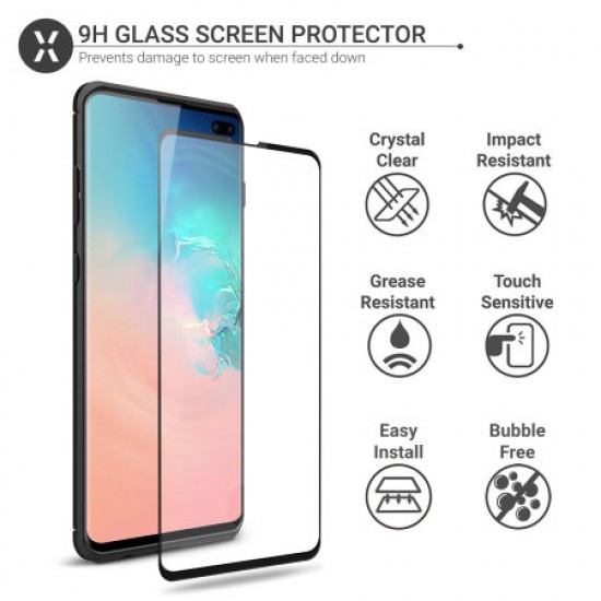 Olixar Sentinel Samsung S10 Plus Case & Glass Screen Protector - Black