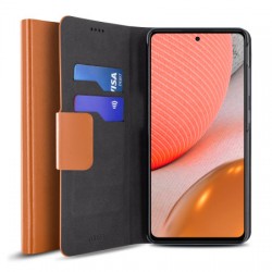 Olixar Leather-Style Samsung Galaxy A72 Wallet Stand Case - Brown