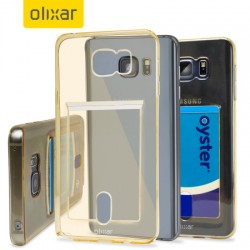 Olixar FlexiShield Slot Samsung Galaxy Note 5 Gel Case - Gold Tint