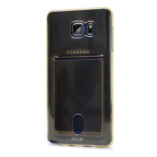 Olixar FlexiShield Slot Samsung Galaxy Note 5 Gel Case - Gold Tint