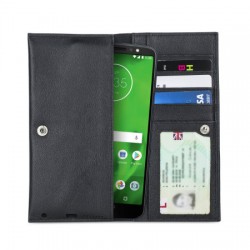 Olixar Primo Genuine Leather Motorola Moto G6 Wallet Case - Black