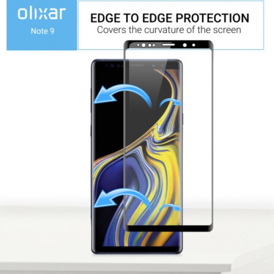 Olixar Samsung Galaxy Note 9 Full Cover Glass Screen Protector - Black