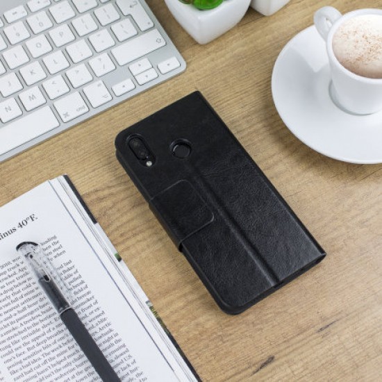Olixar Leather-Style Huawei P20 Lite Wallet Stand Case - Black