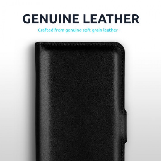 Olixar Genuine Leather Samsung Galaxy S21 Plus Wallet Case - Black