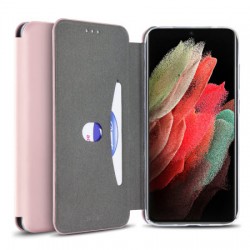 Olixar Soft Silicone Samsung Galaxy S21 Ultra Wallet Case - Pink