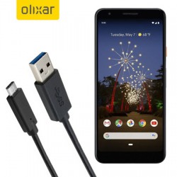 Olixar USB-C Google Pixel 3a Charging Cable - Black 1m