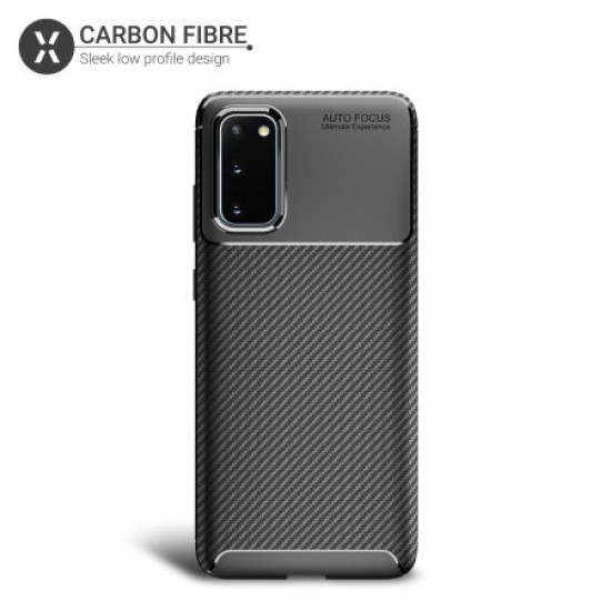 Olixar Carbon Fibre Samsung Galaxy S20 Case - Black