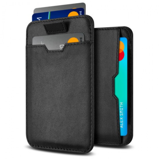 Olixar RFID Genuine Leather Card Case & Holder - Black