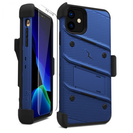 Zizo Bolt Series iPhone 11 Tough Case & Screen Protector - Blue/Black