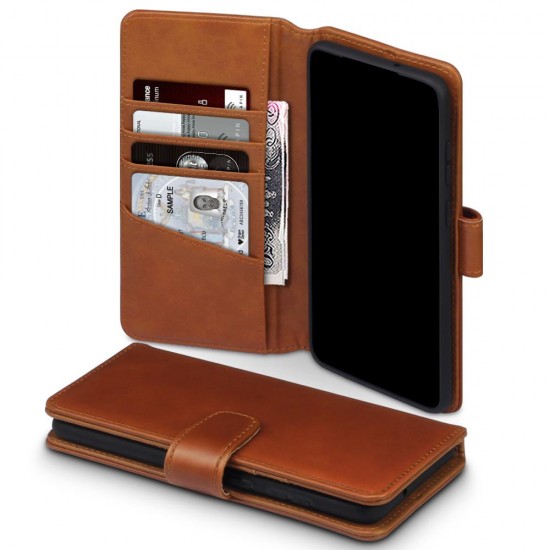 Terrapin Real Leather Wallet Case - Cognac for Samsung Galaxy S20 Plus