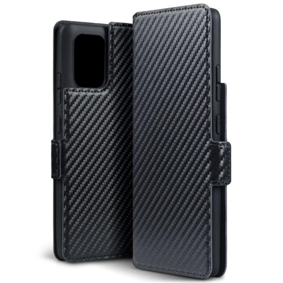 Terrapin Samsung Galaxy A91 Low Profile PU Leather Wallet Case - Black Carbon Fi