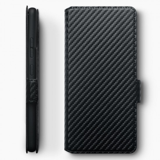 Terrapin Samsung Galaxy A91 Low Profile PU Leather Wallet Case - Black Carbon Fi