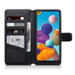 Terrapin Samsung Galaxy A21 - Real Leather Wallet Case - Black