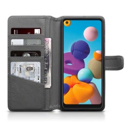 Terrapin Samsung Galaxy A21 - Real Leather Wallet Case - Grey