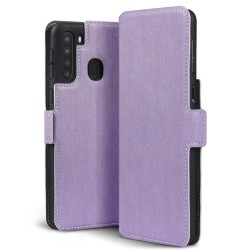 Terrapin Low Profile PU Leather Wallet Case for Samsung Galaxy A21 - Purple