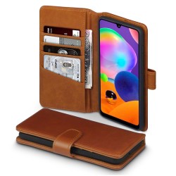 Terrapin Samsung Galaxy A31 Real Leather Wallet Case - Cognac