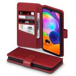 Terrapin Samsung Galaxy A31 Real Leather Wallet Case - Red