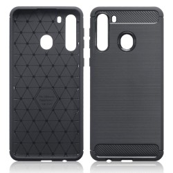 Terrapin Samsung Galaxy A21 Carbon Fibre Effect TPU Gel Case - Black