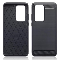 Terrapin Huawei P40 Pro Carbon Fibre Brushed Effect TPU Gel Case - Black