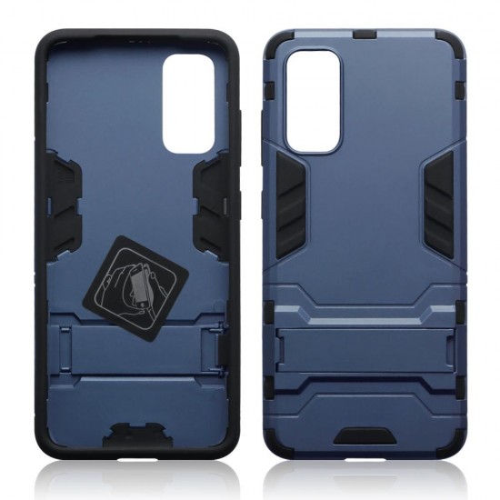 Terrapin Dual Layer Shock Resistant Case with Stand - Dark Blue for Samsung Gala