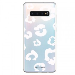 LoveCases Samsung S10 Plus Leopard Print Case - Clear White