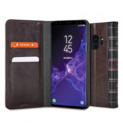 Olixar XTome Leather-Style Samsung Galaxy S9 Book Case - Brown