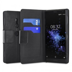 Olixar Leather-Style Sony Xperia XZ2 Wallet Stand Case - Black