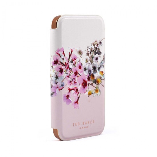 Ted Baker Jasmine iPhone 12 mini Anti-Shock Folio Case - Rose Gold