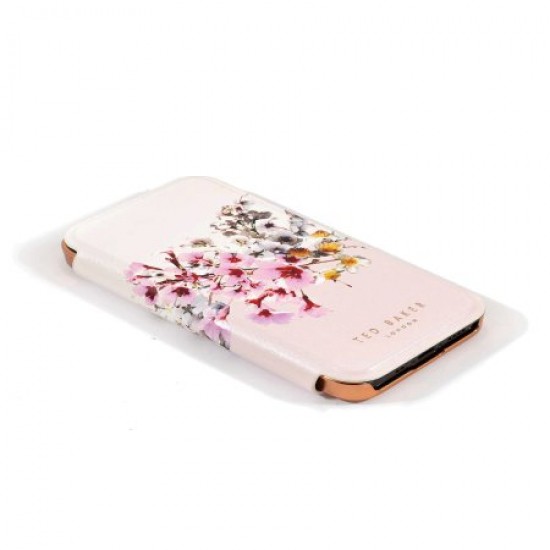 Ted Baker Jasmine iPhone 12 mini Anti-Shock Folio Case - Rose Gold