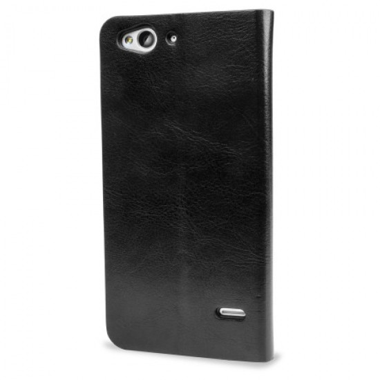 Olixar Leather-Style ZTE Blade S6 Wallet Stand Case - Black