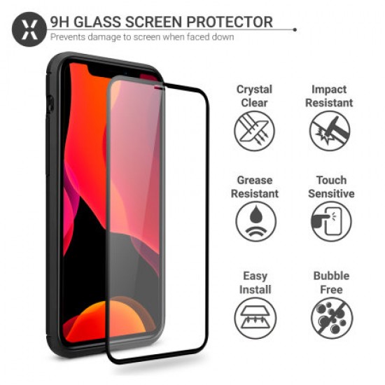 Olixar Sentinel iPhone 11 Pro Case & Glass Screen Protector - Black