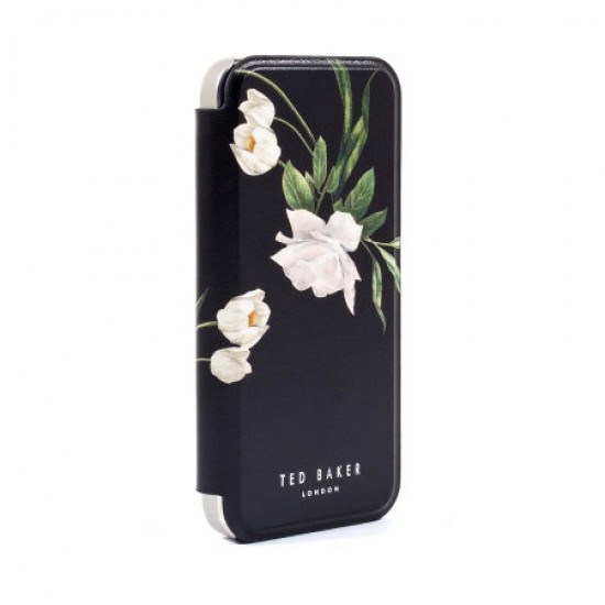 Ted Baker Elderflower iPhone 12 Anti-Shock Folio Case-Black/Silver