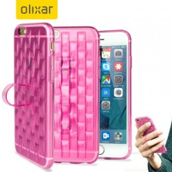 FlexiLoop iPhone 6S Plus Gel Case with Finger Holder - Rose Pink