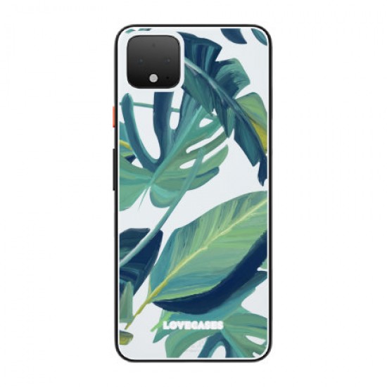 LoveCases Google Pixel 4 XL Tropical Leaf Clear Phone Case