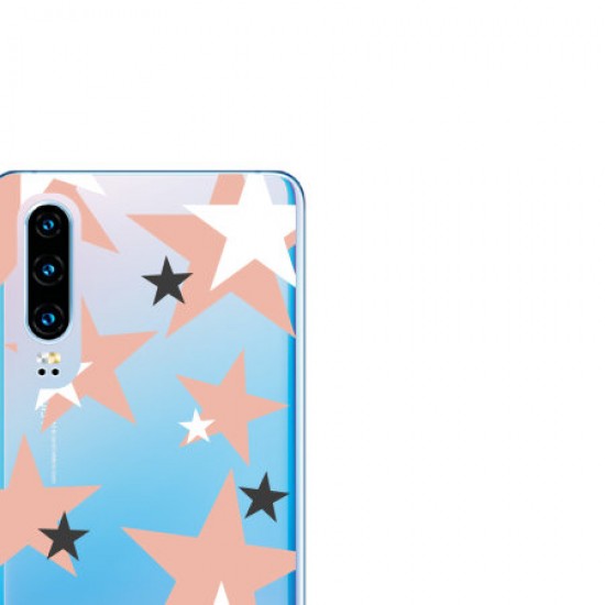 LoveCases Huawei P30 Pink Star Clear Phone Case