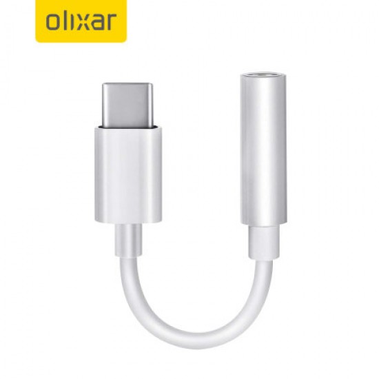 Olixar OnePlus 8 USB-C To 3.5mm Adapter - White