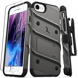 Zizo Bolt Series iPhone 8 / 7 Tough Case & Belt Clip - Grey / Black