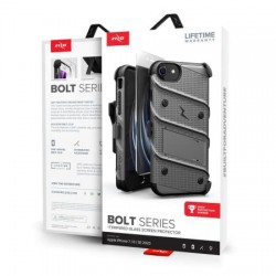 Zizo Bolt Series iPhone 8 / 7 Tough Case & Belt Clip - Grey / Black