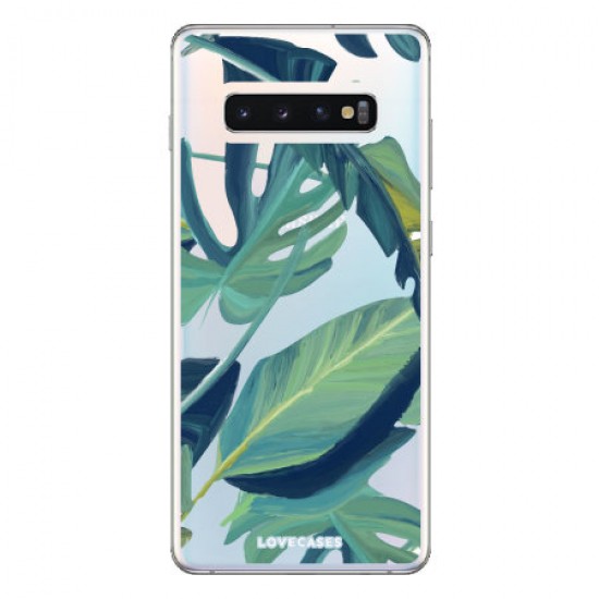 LoveCases Samsung S10 Tropical Phone Case - Clear Green