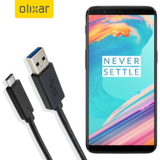 Olixar USB-C OnePlus 5T Charging Cable - Black 1m