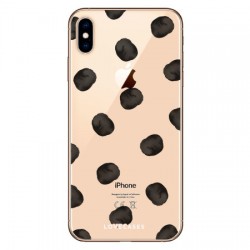 LoveCases iPhone XS Max Polka Phone Case - Clear Black