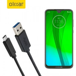 Olixar USB-C Motorola Moto G7 Plus Charging Cable - Black 1m