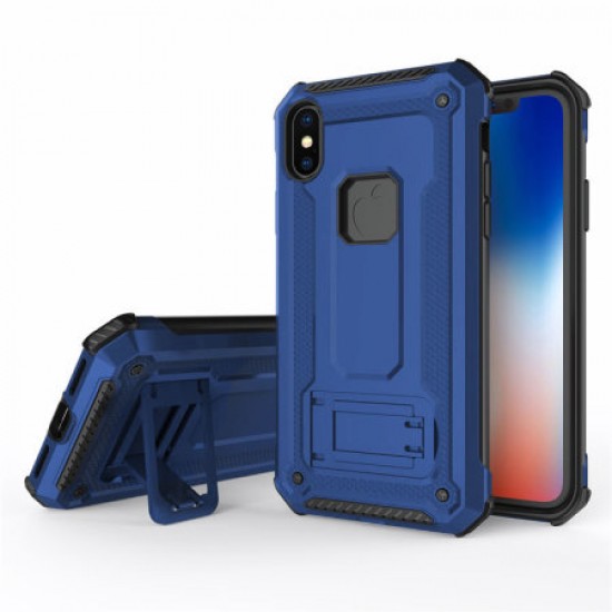 Olixar Manta iPhone X Tough Case with Tempered Glass - Blue