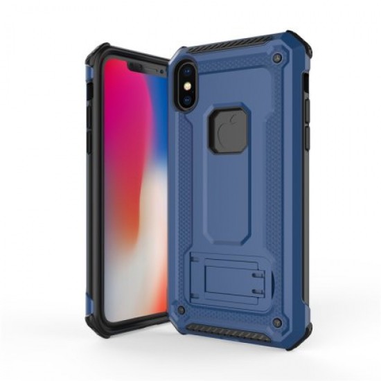 Olixar Manta iPhone X Tough Case with Tempered Glass - Blue