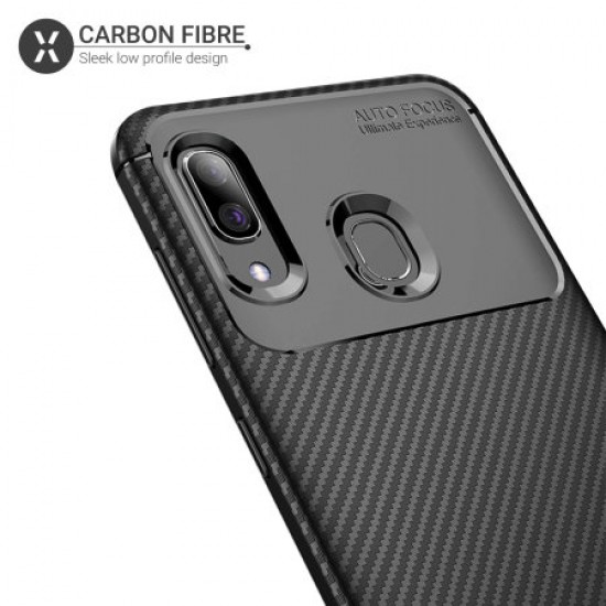 Olixar Carbon Fibre Samsung Galaxy A30 Case - Black