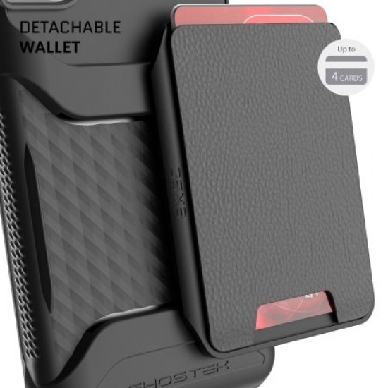 Ghostek Exec 4 Samsung Galaxy S21 Genuine Leather Wallet Case - Black