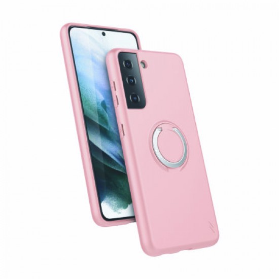 Zizo Revolve Series Samsung Galaxy S21 Thin Ring Case - Rose Quartz