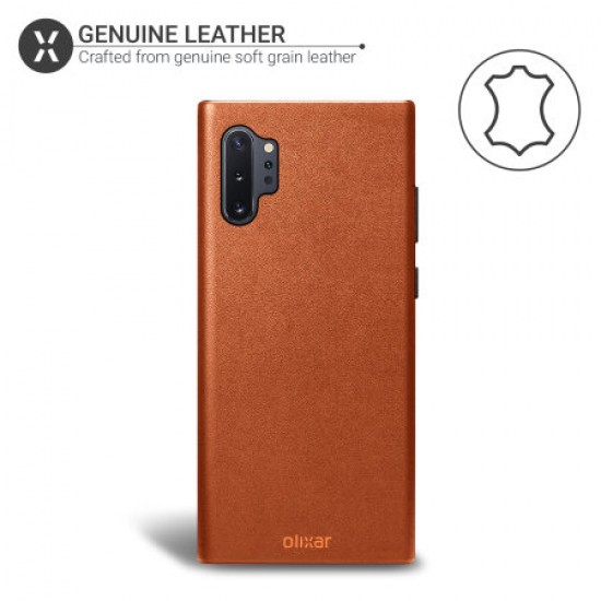 Olixar Genuine Leather Samsung Galaxy Note 10 Plus Case - Brown