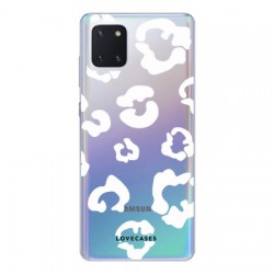 LoveCases Samsung Galaxy Note 10 Lite White Leopard Clear Phone Case
